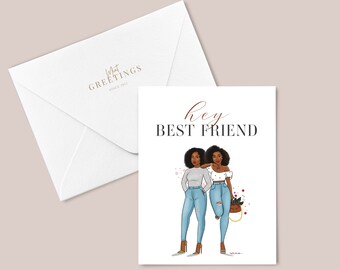 Black Friend Card - Etsy