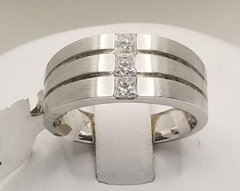 14 Karat White Gold Princess Diamond Ring .60 Carats