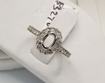 14 Karat White Gold Diamond Engagement Ring Setting .36 Carats