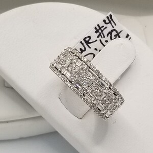 14 Karat White Gold Diamond Wedding Band Ring 1.27 Carats