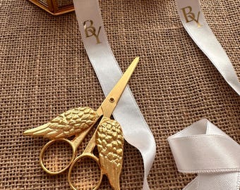 Engagement Ceremony Scissors – Decorative Gold or Silver Scissors for Wedding & Promise Ribbons