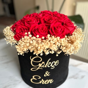 Caja de flores de regalo personalizada / Kız İsteme Çiçeği / Söz - Nişan Çiçeği /Flower Bouquet Caja de flores personalizada / Flor de boda