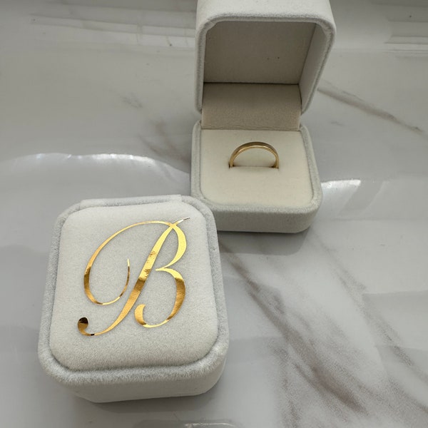 Personalized Ring Box - Jewelry Box - Ring Band • Velvet Ring Box -  Wedding Ring - Yüzük Kutusu - Accessory Box - Engagement Ring Box