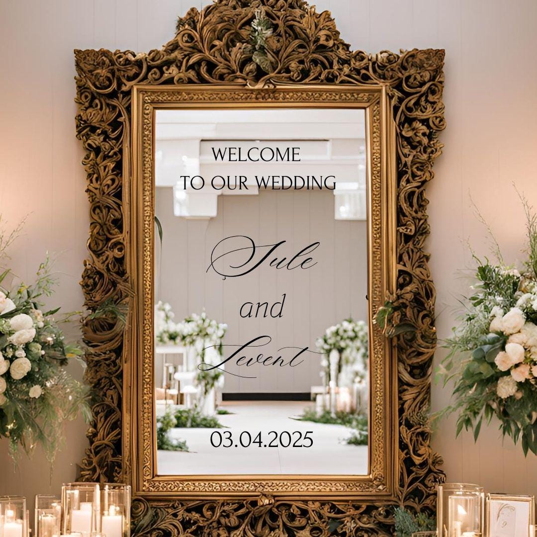 Mirror Writing - Custom Vinyl Decals - Wedding, Engagement , Birthday ...