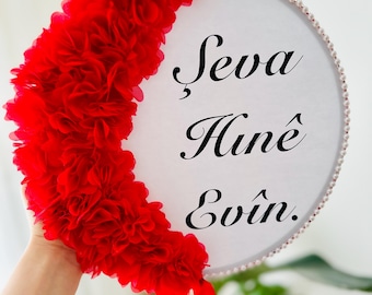 Tambourine Bridal Accessory - Henna Night Party Tambourine - Bride and Bridesmaid Defi - Personalized Def - Bachelorette Party - Kına Gecesi