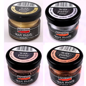 Pentart, Wax Paste, Metallic, Metal, 20 ml, Silver, Copper, Rose Gold, Gold, Aged Effect, Antique Effect