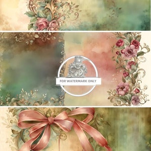 Decoupage Central, papier de riz, vintage, printemps, floral, papier peint, aquarelle, fleurs, shabby chic, DC314, techniques mixtes, A4 8,27 x 11,69