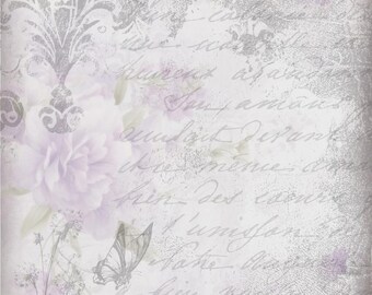 Decoupage Queen Rice Paper, Gentle Lilacs, Dream, Background, Iveta Ziedina, Shabby Chic, Crafting, Mixed Media, A4 8.3" x 11.7"