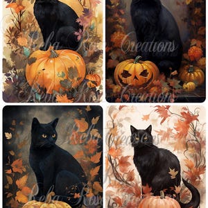 Reba Rose Creations, papier de riz pour découpage, techniques mixtes, Halloween, chat noir, cartes, shabby chic, style vintage, 0464 A4 8,2 x 11,6