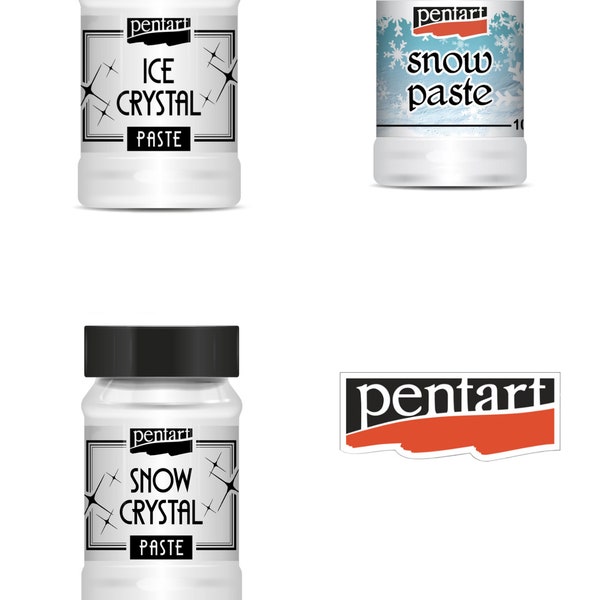 Pentart, Ice Crystal Paste, Snow Crystal Paste, Snow Paste, 100 ml, Winter Effect, Water based, Snow and Icy Effect