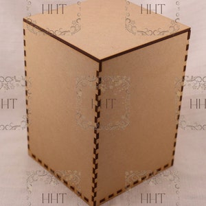 Découpe laser, MDF, basique, boîte avec couvercle, créations artisanales, base, blanc, toile, découpage, créations manuelles, techniques mixtes, peignable, à construire, en kit, 7 pièces, 2 tailles