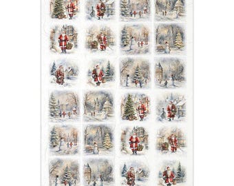 ITD Collection, Rice Paper, Christmas, Squares, Tags, Winter Scenes ...