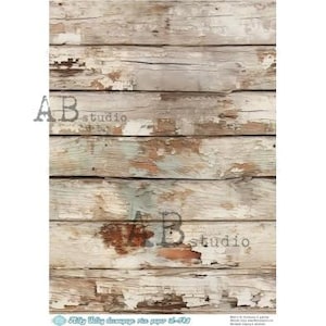 AB Studio, papier de riz, vallée lactée, bois vieilli, planches, papier peint, arrière-plan, shabby chic, ID-548 A4 8,27 x 11,69, techniques mixtes, découpage
