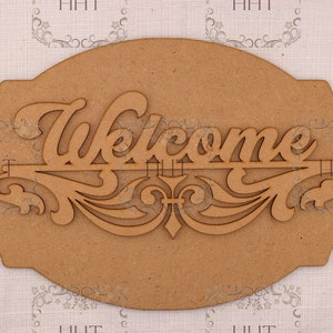 Laser Cut, MDF, Wood, Craft, Blank Base, Welcome Sign, Plaque, Home ...