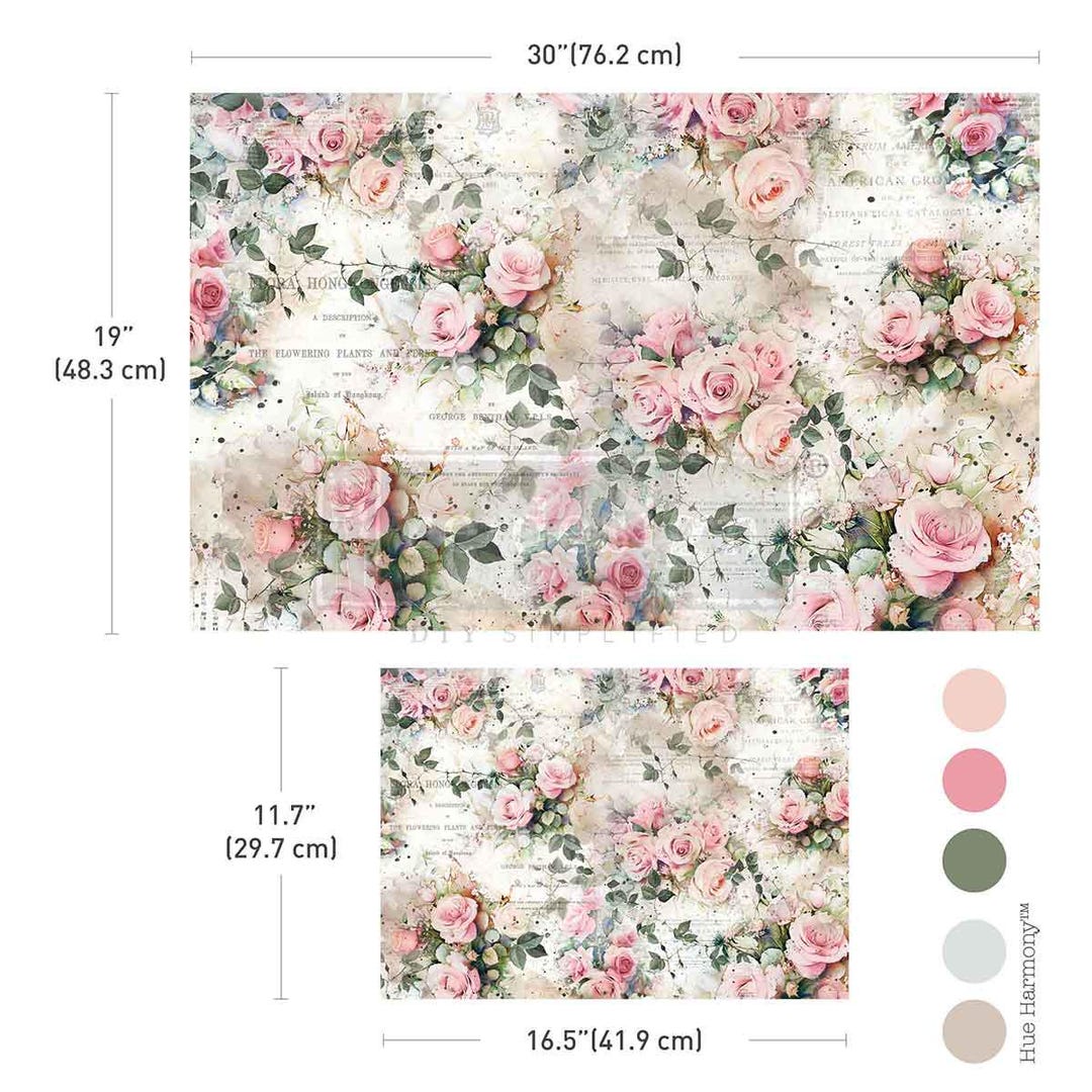 Re-design With Prima, Double Delight, Decoupage Fiber Paper Set, Rosy ...