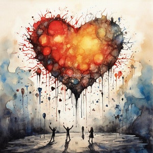 Decoupage Queen, papel de arroz, lanzamiento de verano de 2024, Andy Skinner Art, diseño, acuarela, corazón de emoción, amor, A4 8,3" x 11,7" DQRP-0601