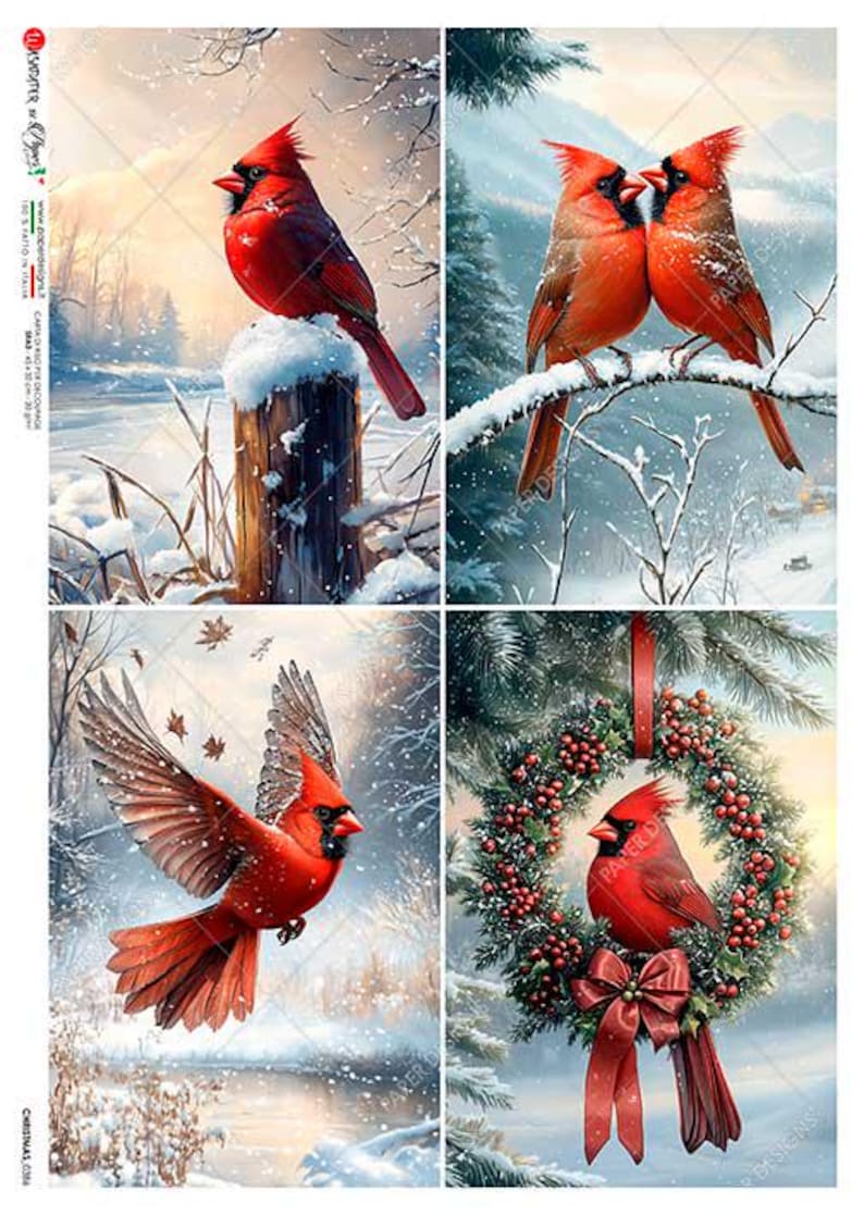 Paper Designs Rice Paper, 2025 Release, Christmas, Wreath, Holly ...