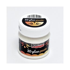 Pentart, 3D Glue Paste, 50 ml, 4 self-adhesive glue, create 3D patterns raised stencils using foils, flakes or velvet powders
