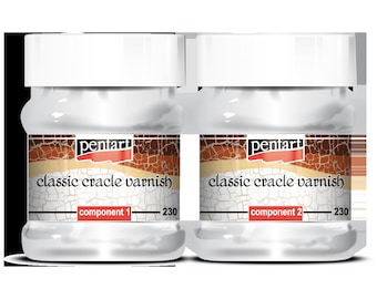 Pentart Crackle Varnish Classic, 2 Komponenten Set, gealterter Effekt, beunruhigt, antik, Risse