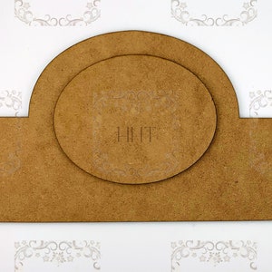 Laser Cut MDF Wood Base Blank, Overlay, Plaque, Panel, 2 piece, Mantle Clock Shape, Decoupage, Mixed Media, Craft, Crafts,, 10 x 6 , 1/8