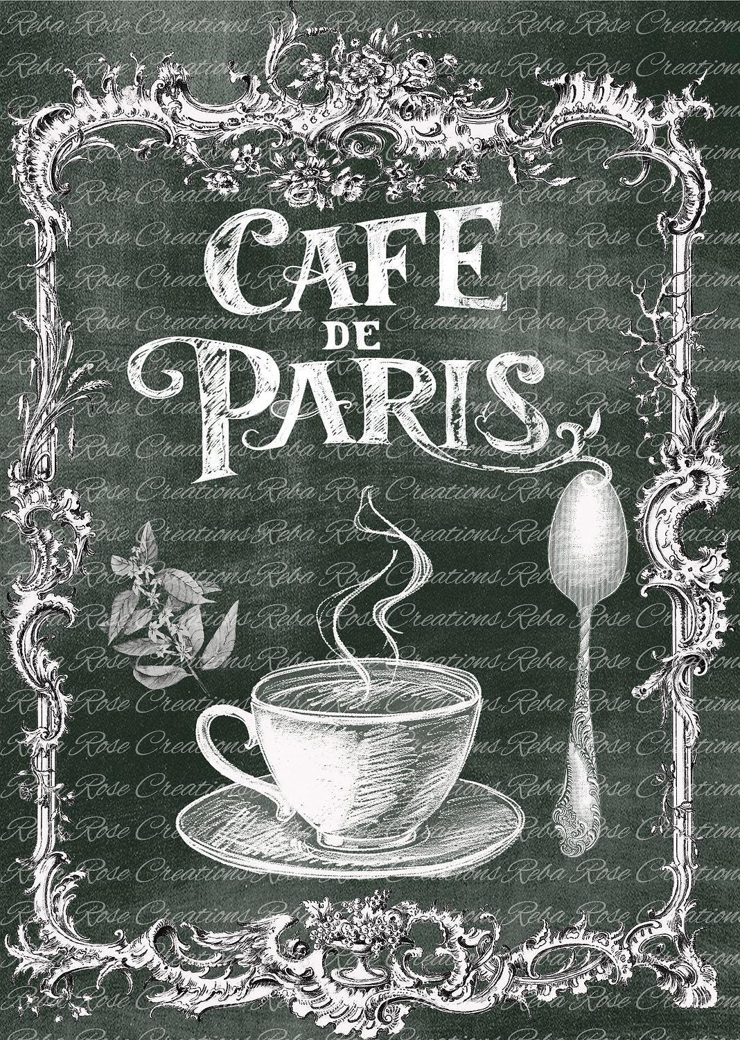 Reba Rose Rice Paper for Decoupage, Mixed Media, Cafe Paris