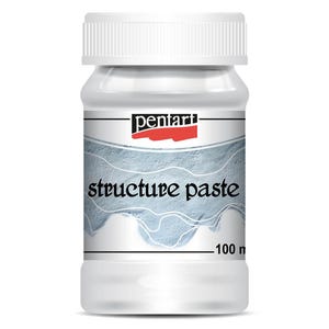 Pentart, Strukturpasta 100 ml, Vit, 1011, Vattenbaserad, finpartiklar, Texturerade ytor