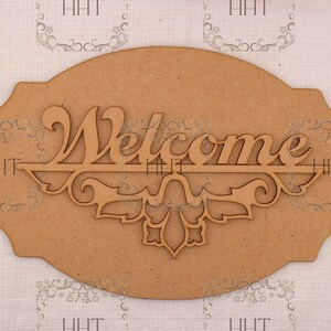 Laser Cut, MDF, Wood, Craft, Blank Base, Welcome Sign, Plaque, Home ...