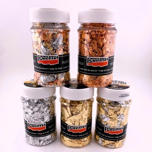 Pentart, Metal Gilding Flakes, 100 ml, Gold, Silver, Copper, Mix, Gilded, Metallic