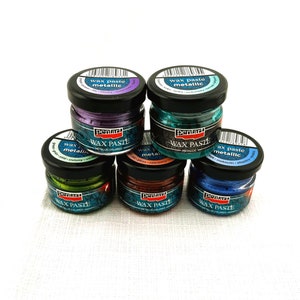 Pentart, Metallic Colored, Wax Paste, 20 ml, Purple, Green, Red, Blue, Turquoise, Bees Wax, Vivid, Shiny