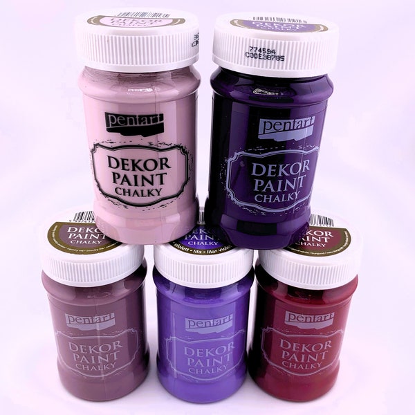 Pentart, Dekor, Chalk Paint, Violet, Purple, Victorian Pink, Eggplant, Burgundy, Country Purple, Chalk Paint, Water based, Matte, 100 ml