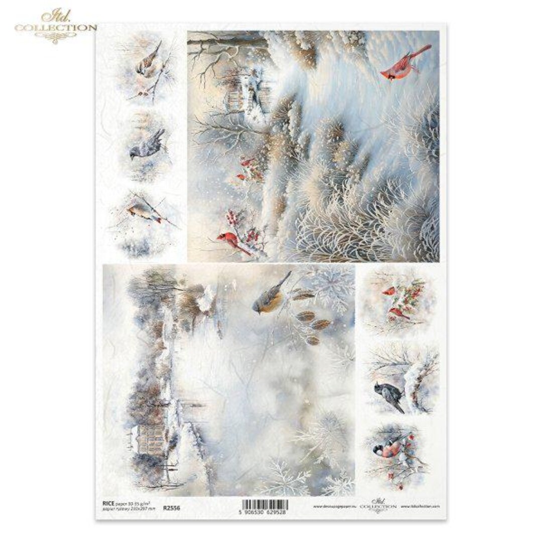 ITD Collection, Rice Paper, Winter, Birds, Landscapes, Snow Scenes ...