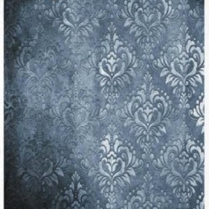 ITD Collection Dark to Light Washed Navy and Silver Damask Pattern R1941 Rice Paper for Decoupage A4 11.7 x 8.3 es Mixed Media