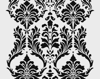 Decoupage Queen Stencil, Gentle Damask, Wallpaper Design, Reusable A4 Craft Stencil for Mixed Media, Scrapbooking, Furniture Decor
