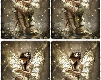 Reba Rose Creations, Rice Paper for Decoupage, Mystical Illuminous Fairy, Butterfly, Fantasy,  A4 8.27 X 11.6, Mixed Media