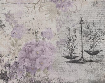 Decoupage Queen Rice Paper, Gentle Lilacs, Herbal Medicine, Iveta Ziedina, Shabby Chic, Crafting, Mixed Media, A4 8.3" x 11.7"