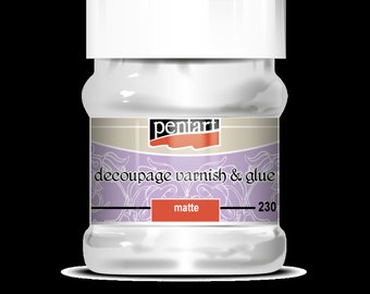 Pentart Decoupage Lack und Kleber, Matt, seidiger Glanz, 230 ml, 100 ml, 50 ml
