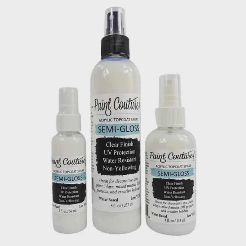 Paint Couture, Clear Acrylic Spray, Topcoat, Fine Mist Varnish, Satin, Gloss, Semi-Gloss Finishes image 6