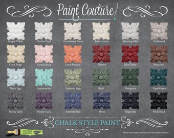Paint Couture Chalk Style Paint, Water-Based All in One Primer and Topcoat, Mildew Resistant, Flat Finish, Self-Leveling Furniture, 4 oz