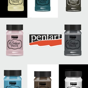 Pentart, Deluxe Paste, 100 ml, Lagoon Blue, Pearl, Champagne, Rose Gold, Black Gold, Emerald, Truffles, Platinum, Bordeaux Gold, Gold