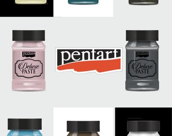 Pentart, Deluxe Paste, 100 ml, Lagoon Blue, Pearl, Champagne, Rose Gold, Black Gold, Emerald, Truffles, Platinum, Bordeaux Gold, Gold