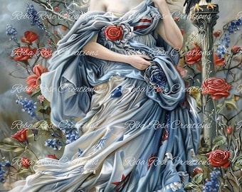 Reba Rose Creations Tissue Paper for Decoupage | Patriotic Lady Liberty, Americana, 20"x30" | Mixed Media, DIY Craft Supplies