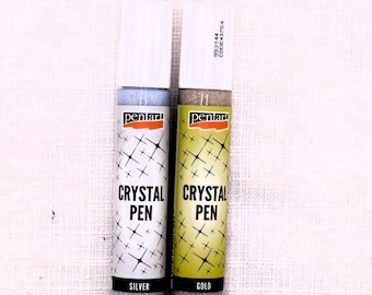 Pentart, Crystal pen, Glitter, Gold, Silver,  30 ml