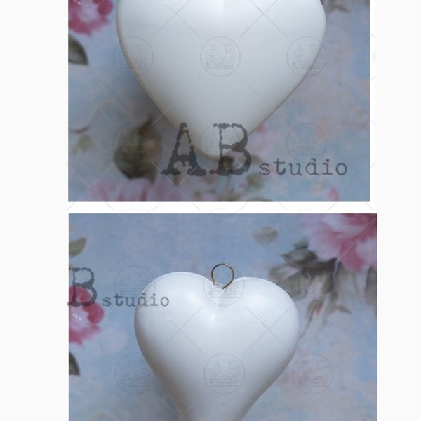 Blank Canvas Hearts, Ornaments for Decoupage, Mixed Media, Paintable, Shatterproof, Christmas Ornaments, White Plastic, 3 inch, AB Studio