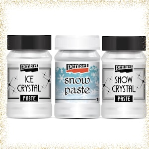 Pentart, Ice Crystal Paste, Snow Crystal Paste, Snow Paste, 100 ml, Winter Effect, Water based, Snow and Icy Effect