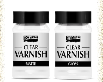 Barniz transparente Pentart, a base de solventes, acabado brillante y mate, 100 ml, capa protectora transparente para obras de arte, manualidades y proyectos de bricolaje.
