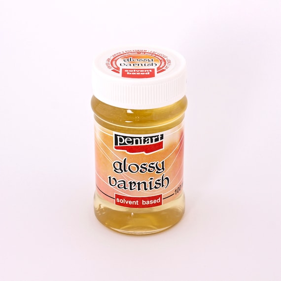 Pentart Antique Glossy Varnish | Solvent Based Clear Gloss Varnish 100 ml for Antique Effects, Crackle Sealing, Waterproof Finish