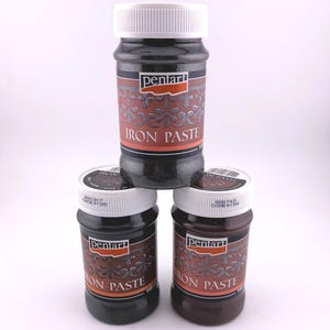 Pentart Iron Paste 100 ml, Water-Based Metallic Rust Effect, Gray, Glitter, Red Brown, Iron Minerals, Forge, Rusty Surface, European Quality