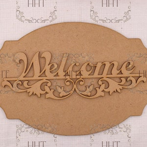 Laser Cut, MDF, Wood, Craft, Blank Base, Welcome Sign, Plaque, Home ...