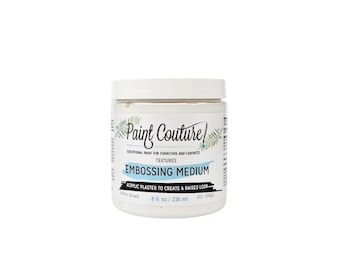 Paint Couture Embossing Medium | Acrylic Plaster for Texture, Stenciling, Raised Designs | 4 oz Water-Based, Durable, Low VOC