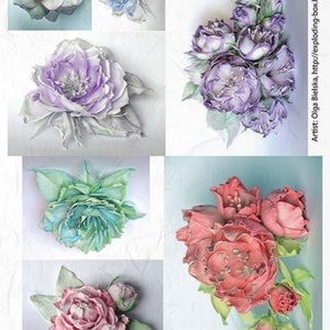 Collection ITD, papier de riz, découpage, R1239, A4 - 8,27 x 11,7, shabby chic, fleurs, art Olga Bielska, bouquets de roses techniques mixtes